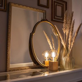 Rustikálna stolná lampa drevo prírodné - Bloc