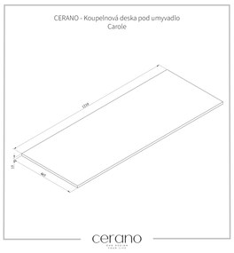Cerano Carole, doska na skrinku pod umývadlo 1210x465x15 mm, čierna matná, CER-CER-431626
