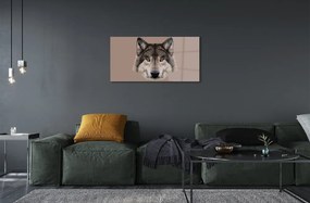 Sklenený obraz maľované vlk 125x50 cm