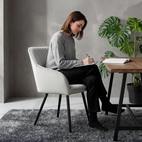 Sada štyroch jedálenských stoličiek FLORENCE zamatové, sivé / čierne nohy (4 ks)