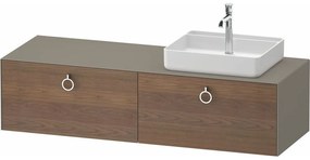 DURAVIT White Tulip závesná skrinka pod umývadlo na dosku (umývadlo vpravo), 2 zásuvky, 1600 x 550 x 408 mm, americký orech masív/kameňovo šedá matná, WT4890R77920000