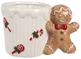 Biely keramický hrnček Perníček Gingerbread - 15*10*10 cm  / 350 ml
