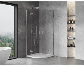 Mexen Mist, polkruhový výklopný sprchový kút 90 x 90 cm, číre sklo, chrómový profil, 8A33-090-090-01-00