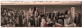 Obraz na plátne - Mrakodrapy v Chicagu - panoráma 5268FA (120x45 cm)