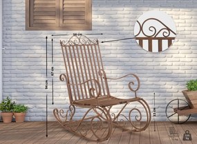 Kovové hojdacie kreslo Smile - Hnedá antik