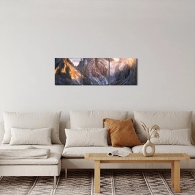 Obraz - Horská panoráma (s hodinami) (90x30 cm)