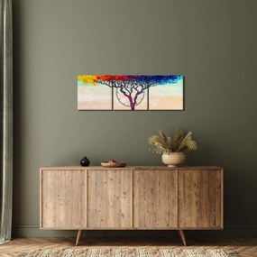 Obraz maľovaného stromu (s hodinami) (90x30 cm)