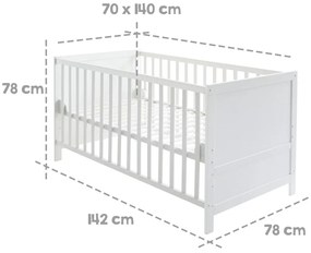 Biela postieľka 70x140 cm – Roba