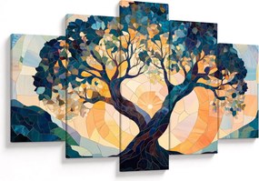 Obraz – Mozaika – slnko a strom II. (150x105 cm)