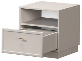 Nočný stolík Lorini 45 cm na sokli - kašmírová / zlatá úchytka T