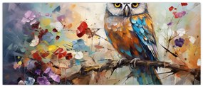 Obraz - Maľovaná sova (120x50 cm)