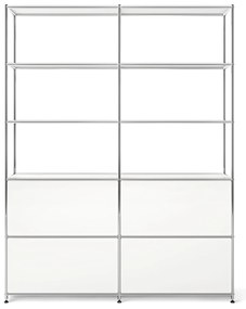 Vysoká kovová skrinka »CN3« so 4 výklopnými priečinkami, biela