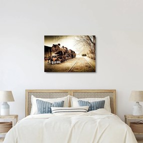 Sklenený obraz - Historická lokomotíva (70x50 cm)