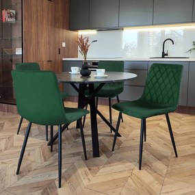Jedálenská stolička DEXTER zamatová, tmavozelená