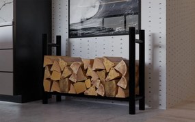 Stojan na drevo Medya round - 30x100x80 cm, kov čierny