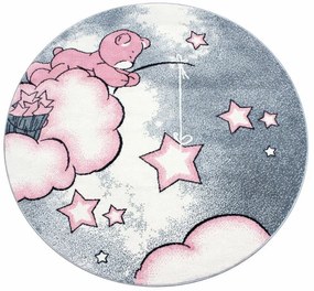 Kusový koberec Kids 580 pink kruh, 160x160 (priemer) kruh, ružová, detská izba, Ayyildiz