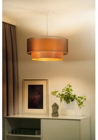 Duolla - Luster na lanku WOOD BOHO 1xE27/15W/230V pr. 45 cm medená/béžová