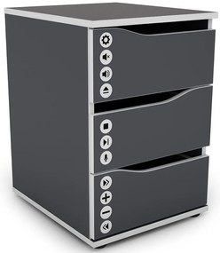 Komoda Matrix 40 3S grafit/biela