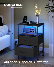 Nočný stolík BELLAH s nabíjacou stanicou LGS302BH02