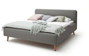 Sivá dvojlôžková posteľ s roštom a úložným priestorom Meise Möbel Mattis, 180 x 200 cm