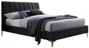 Dvoulůžková čalouněná postel Mirage Velvet 160x200 černá