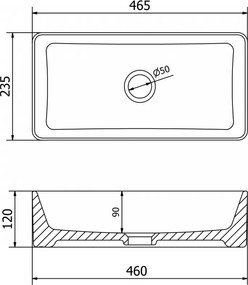Mexen NADIA UMÝVADLO, 46x23 CM, BIELA, 21614600