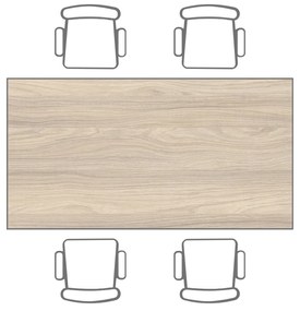Jedálenský stôl, 1800 x 800 mm, sivá podnož, dub prírodný