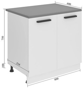 Kuchynská skrinka Belini Premium Full Version spodná 80 cm dub sonoma s pracovnou doskou