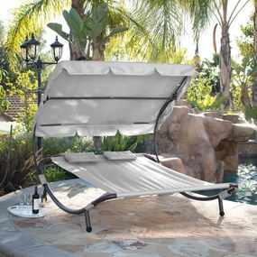 Relaxačné ležadlo pro 2 osoby Craftfield BAHAMA - SIVÁ