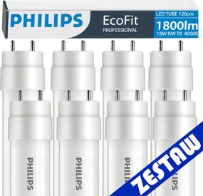SADA 8 ks LED trubíc Philips 120 cm 17,5W 1800 lm 4000 K 30 000 h EcoFit
