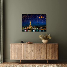 Sklenený obraz - Lampióny šťastia, Bangkok (70x50 cm)