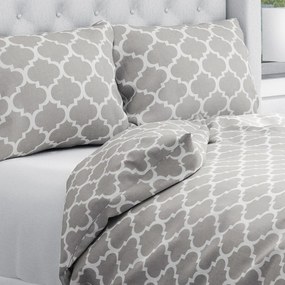 Biante Bavlnené posteľné obliečky Sandra SA-188 Sivé Maroko Predĺžené 140x220 a 70x90 cm