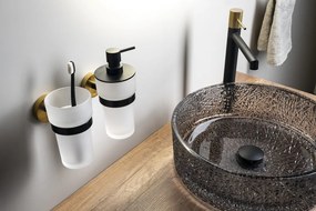 Sapho Sapho, LARISSA pohár, mliečne sklo, čierna/zlatá matná, WS004BG