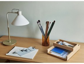 Biela stolová lampa so skleneným tienidlom (výška 44 cm) Spot – Hübsch