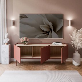 TV STOLÍK LUCCA CERAMIC RED / DUB LINEA 144 cm
