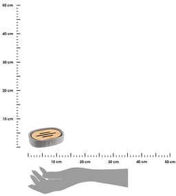 Miska na mydlo Attolico, sivá/s drevenými prvkami