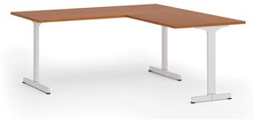Kancelársky stôl PRIMO BETA L, 1800 x 1800 mm, biela podnož, čerešňa