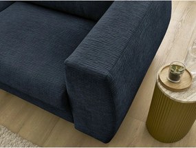 Tmavomodrá ženilková pohovka na každodenné spanie/rozkladacia 220 cm Hugo – Bobochic Paris