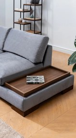 Tulipán Rohový Ľavý s Pouf - Tmavošedý