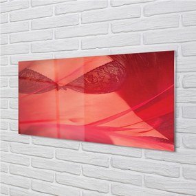 Obraz na skle Žena v červenom tylu 120x60 cm