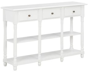 vidaXL Konzolový stolík biely 120x30x76 cm MDF