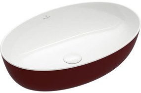 VILLEROY &amp; BOCH Artis oválne umývadlo na dosku bez otvoru, bez prepadu, 610 x 410 mm, Bordeaux, 419861BCS9