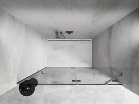 Mexen, Mexen Lunar pravé otočné sprchové dvere 130 cm, transparentné, brúsený nikel - 834-130-000-97-00-P