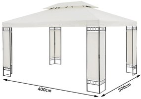 InternetovaZahrada Záhradný altánok Elda 3x4 m - krémová