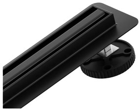 CERANO Cerano, Lineárny odtokový žľab Slim 110 cm s otočným sifónom o 360°, čierna, CER-CER-414917