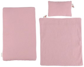 Postieľka pre bábiky drevená s perinkou Pink