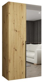 Šatníková skriňa 100 cm Alice 2 (dub artisan + čierna). Akcia -19%. Vlastná spoľahlivá doprava až k Vám domov. 1126146