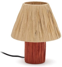 Stolová lampa v prírodnej a terakotovej farbe (výška 25 cm) Pulmi – Kave Home