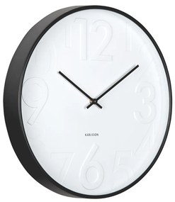 Minimalistické nástenné hodiny Karlsson Ayuno KA6063BK – Čiernobiele (40 cm)