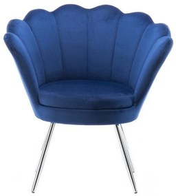 LuxuryForm DESIGN Kreslo FREY VELUR so striebornými nohami - modré